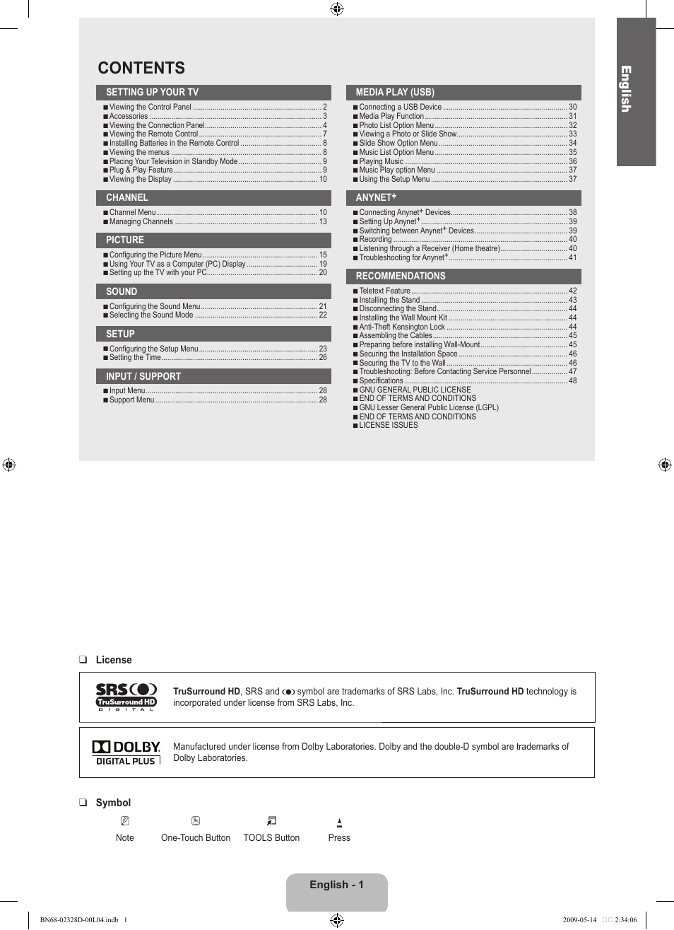Samsung UE46B6000VP User Manual | Page 3 / 222