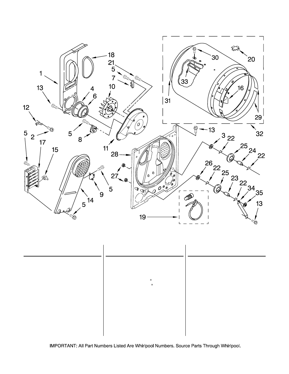 Bulkhead, Bulkhead parts | Amana NED5240TQ0 User Manual | Page 5 / 6
