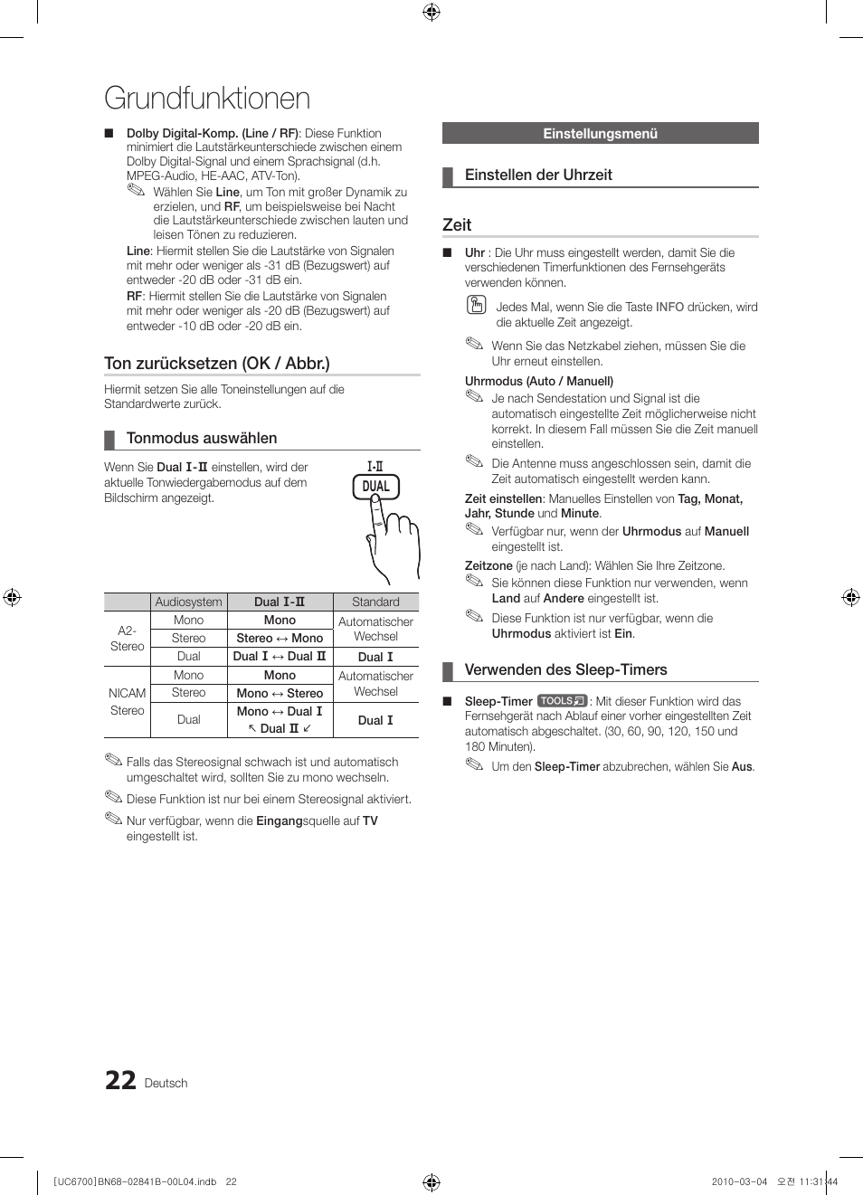 Grundfunktionen | Samsung UE37C6730US User Manual | Page 142 / 241