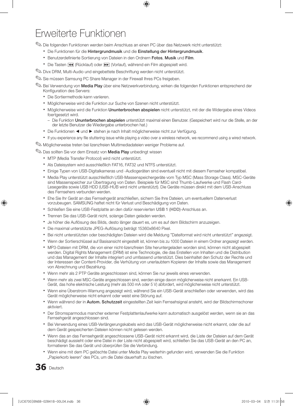 Erweiterte funktionen | Samsung UE37C6730US User Manual | Page 156 / 241