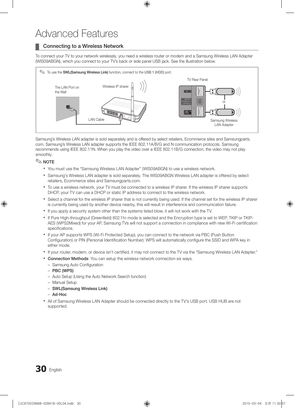 Advanced features | Samsung UE37C6730US User Manual | Page 30 / 241