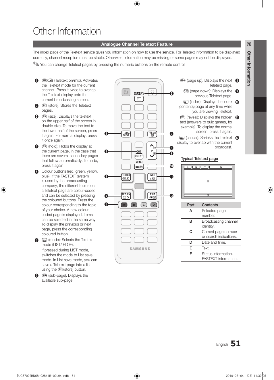 Other information | Samsung UE37C6730US User Manual | Page 51 / 241