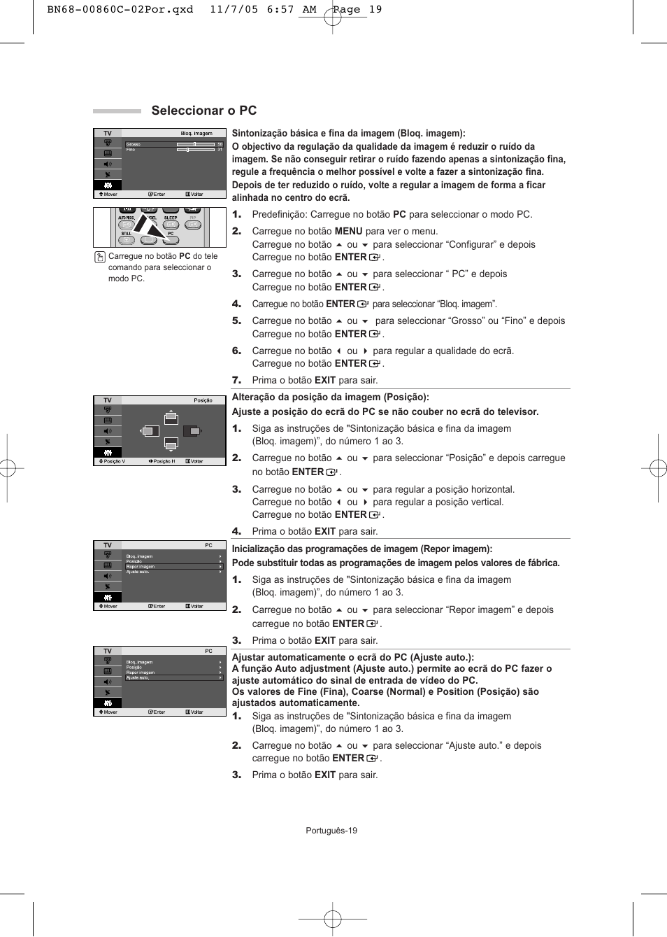 Seleccionar o pc | Samsung LE32T51S User Manual | Page 121 / 147
