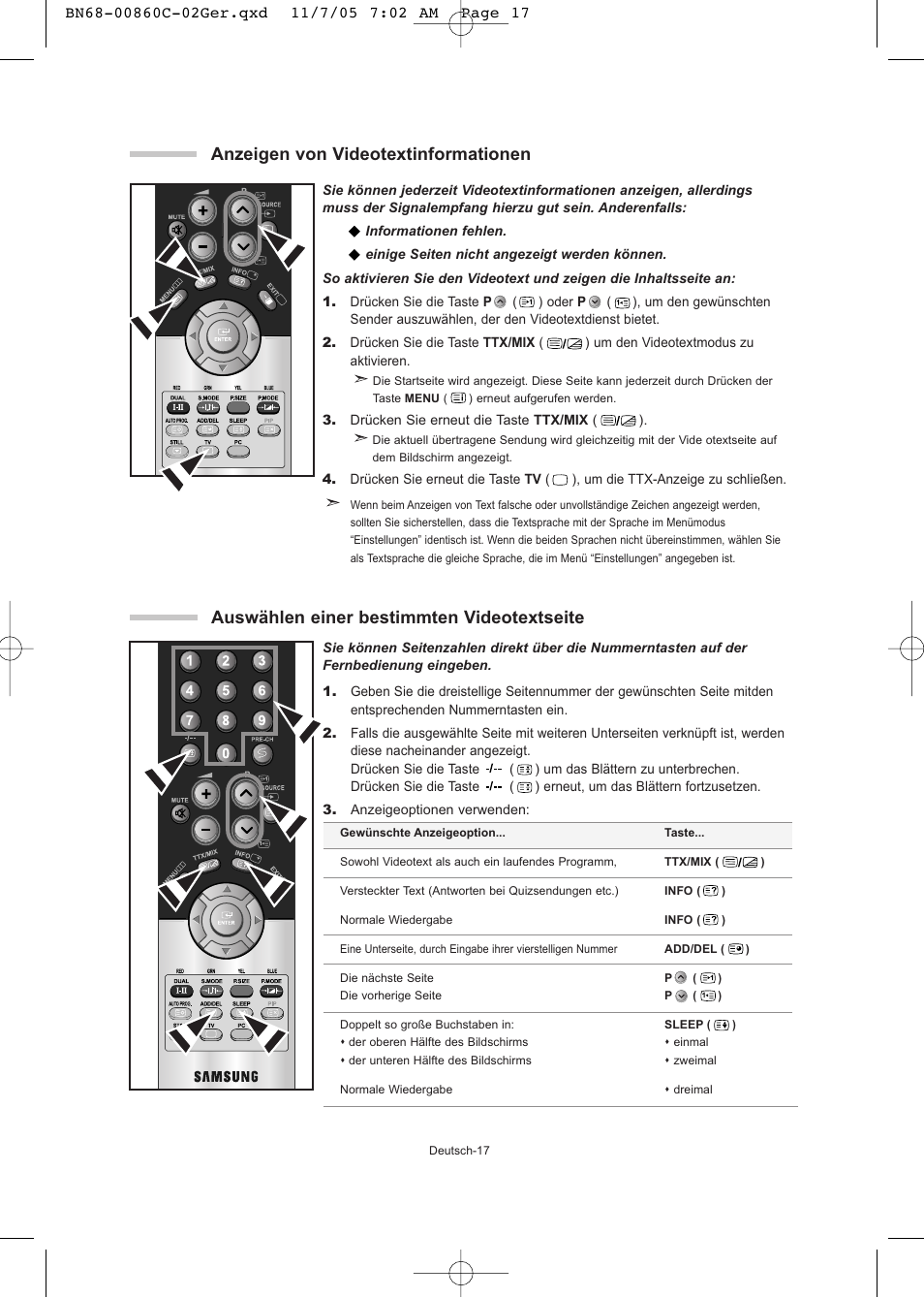 Anzeigen von videotextinformationen, Auswählen einer bestimmten videotextseite | Samsung LE32T51S User Manual | Page 59 / 147