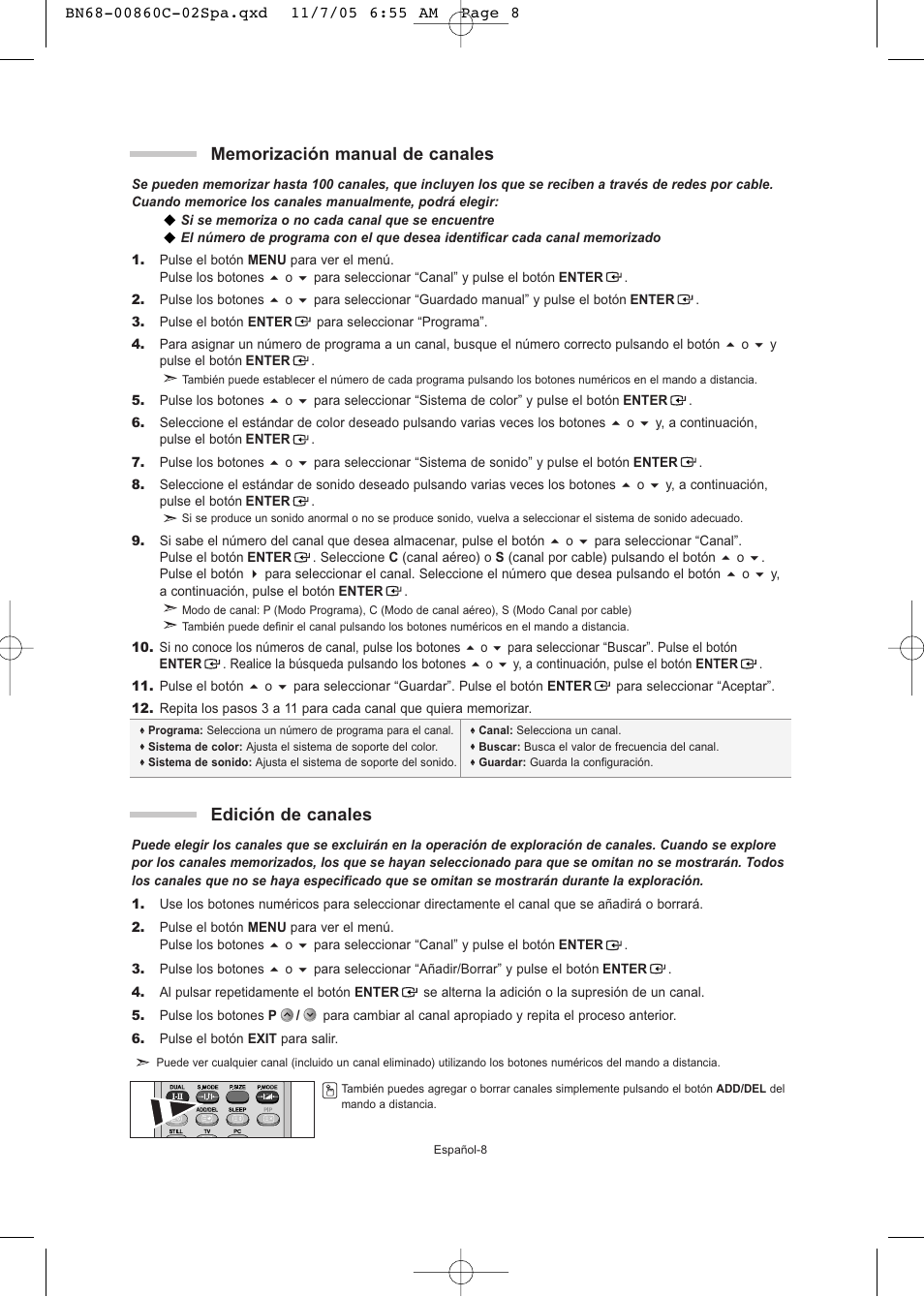 Edición de canales | Samsung LE32T51S User Manual | Page 90 / 147