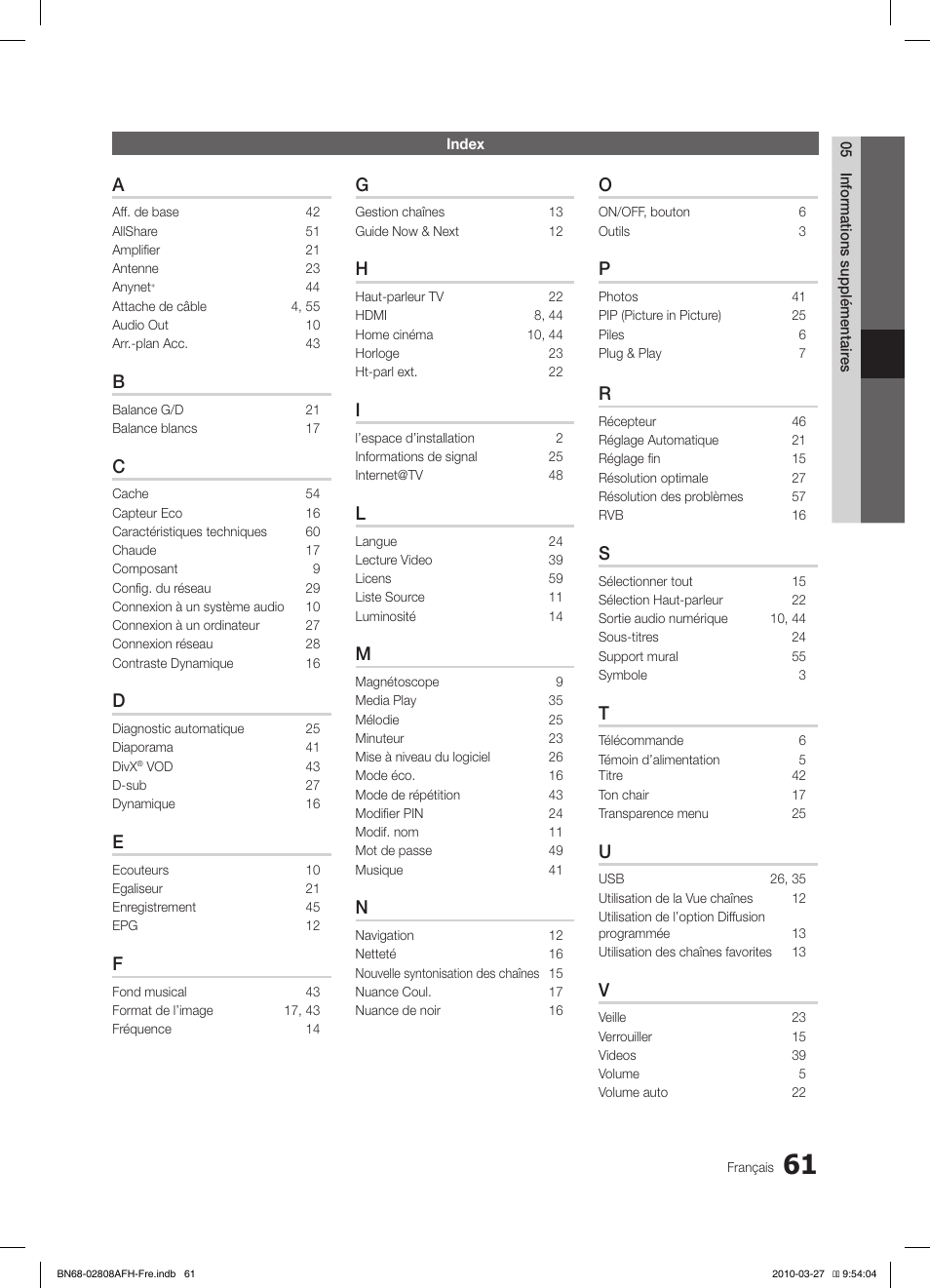 Samsung LE40C750R2W User Manual | Page 122 / 245