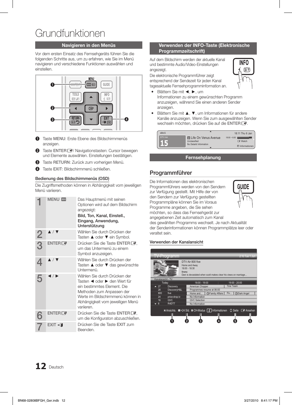 Grundfunktionen, Programmführer | Samsung LE40C750R2W User Manual | Page 134 / 245