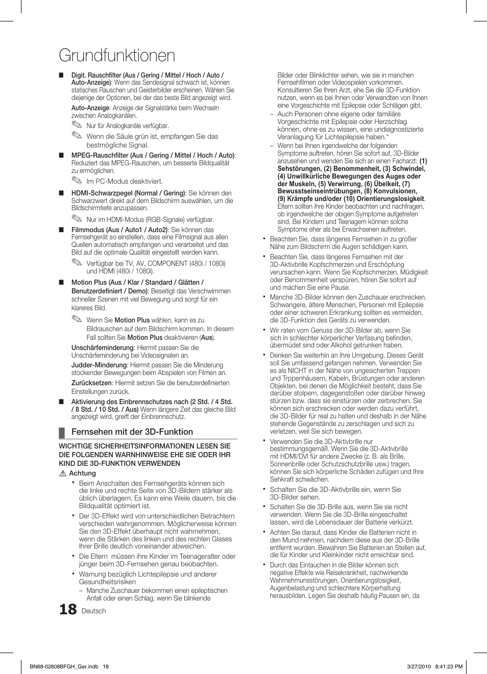 Grundfunktionen | Samsung LE40C750R2W User Manual | Page 140 / 245