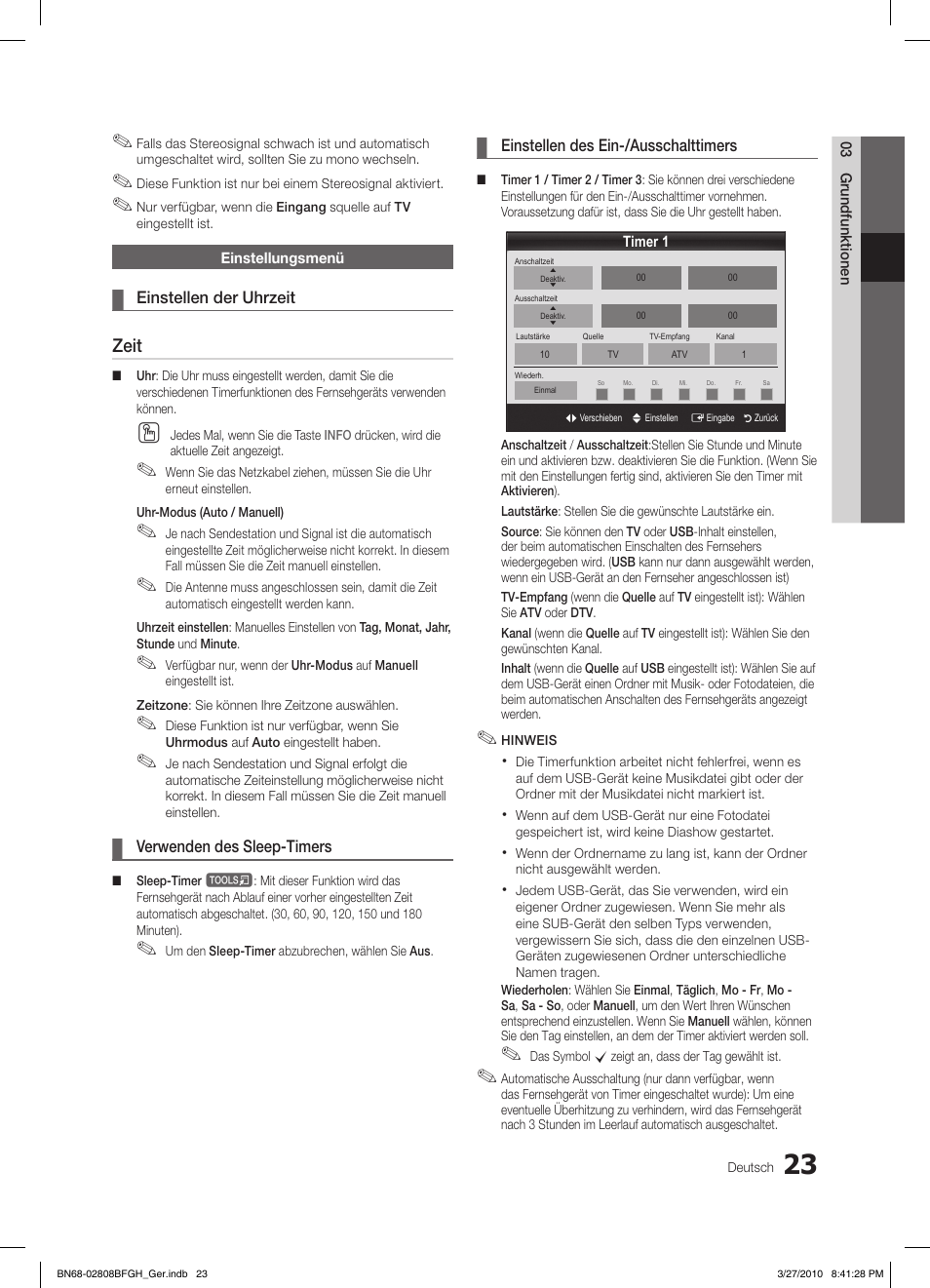 Zeit | Samsung LE40C750R2W User Manual | Page 145 / 245