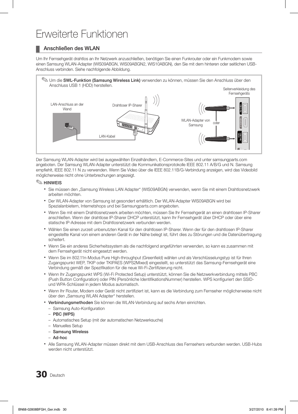 Erweiterte funktionen | Samsung LE40C750R2W User Manual | Page 152 / 245