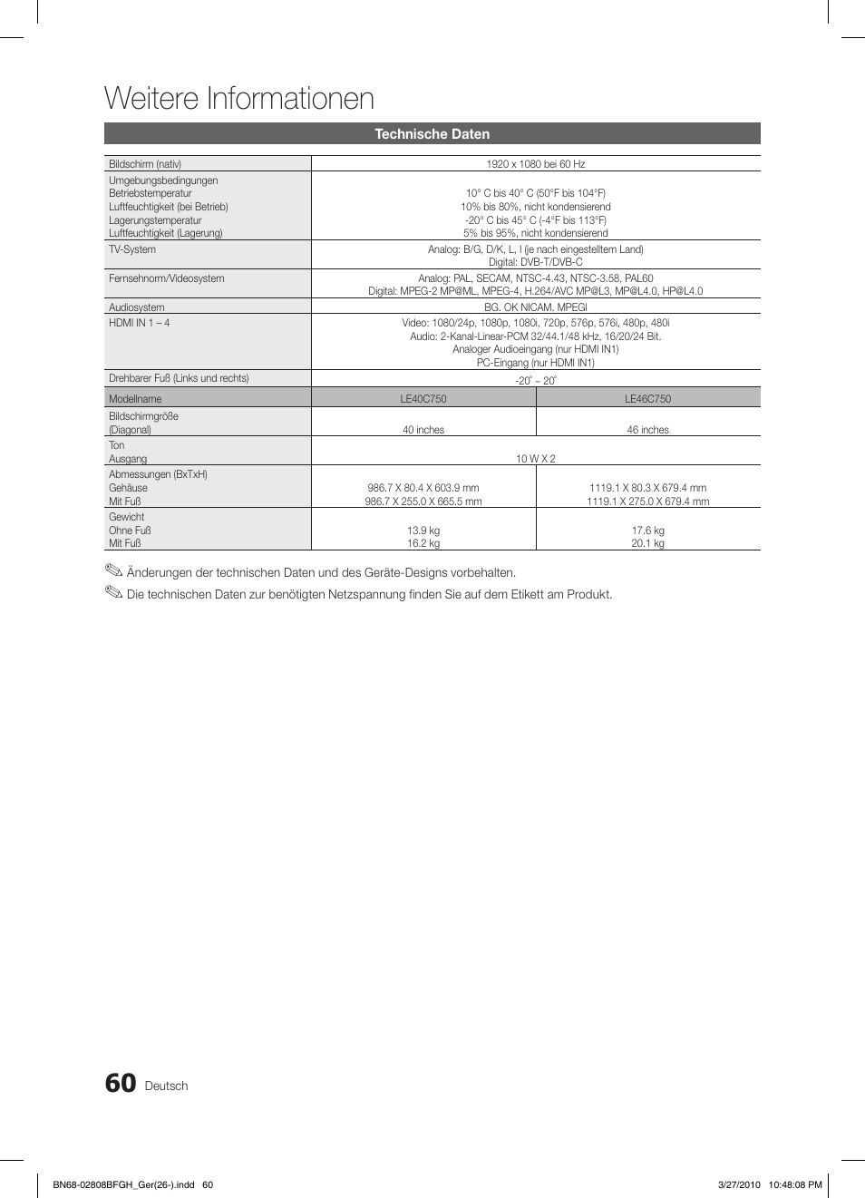 Weitere informationen | Samsung LE40C750R2W User Manual | Page 182 / 245