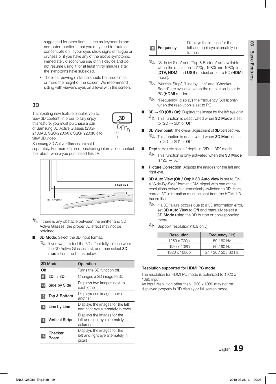 Samsung LE40C750R2W User Manual | Page 19 / 245