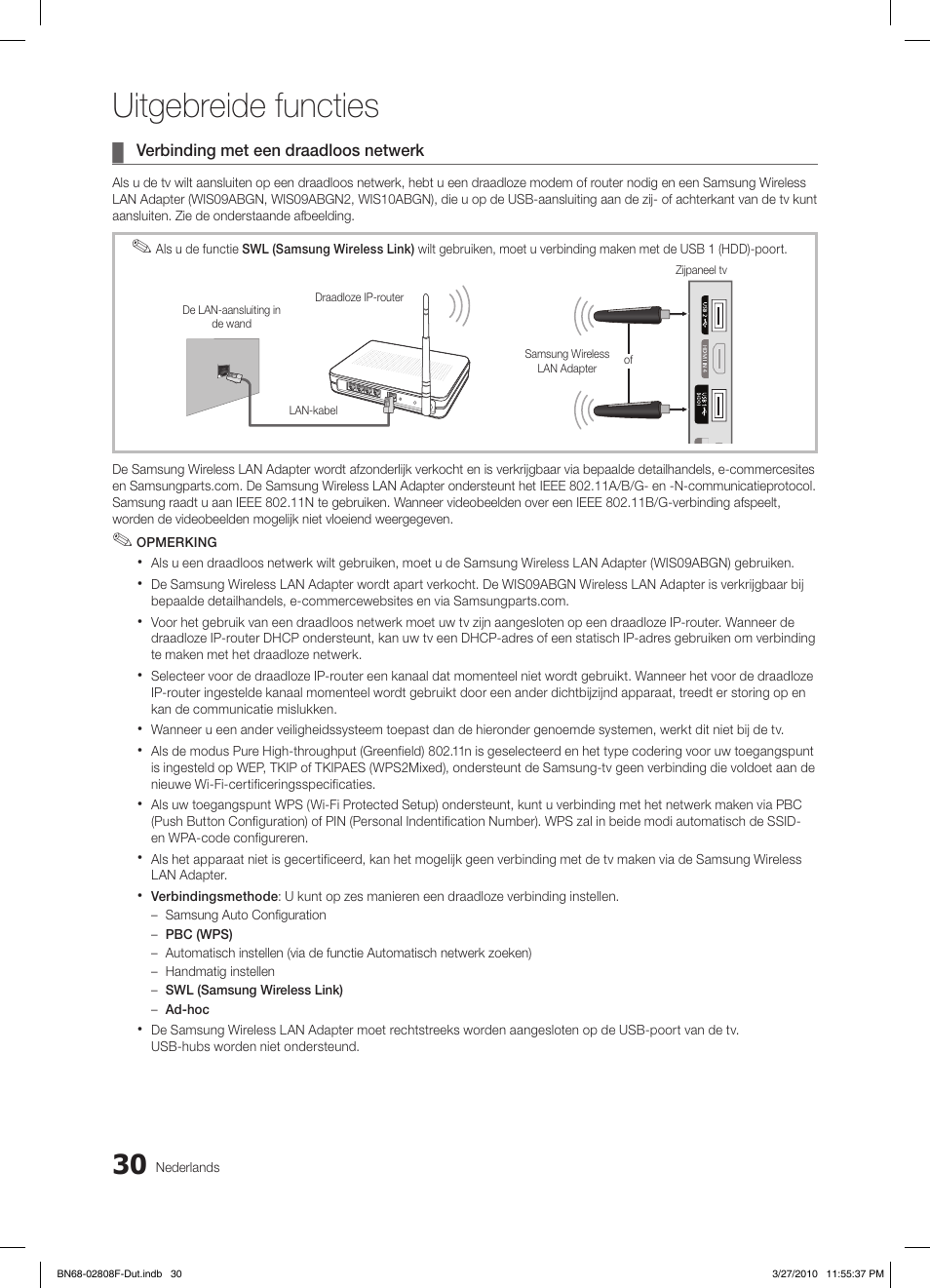 Uitgebreide functies | Samsung LE40C750R2W User Manual | Page 213 / 245