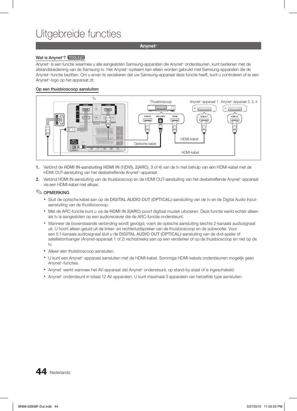 Uitgebreide functies | Samsung LE40C750R2W User Manual | Page 227 / 245