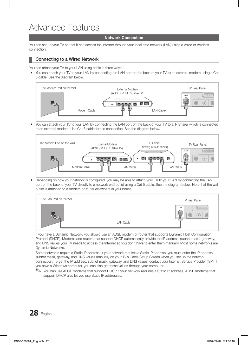 Advanced features | Samsung LE40C750R2W User Manual | Page 28 / 245