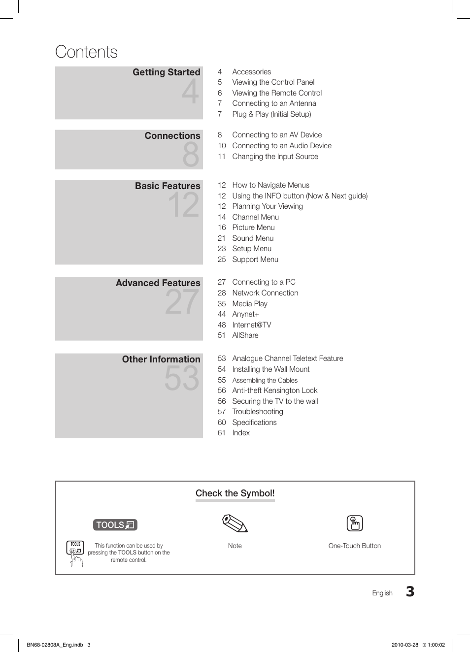 Samsung LE40C750R2W User Manual | Page 3 / 245