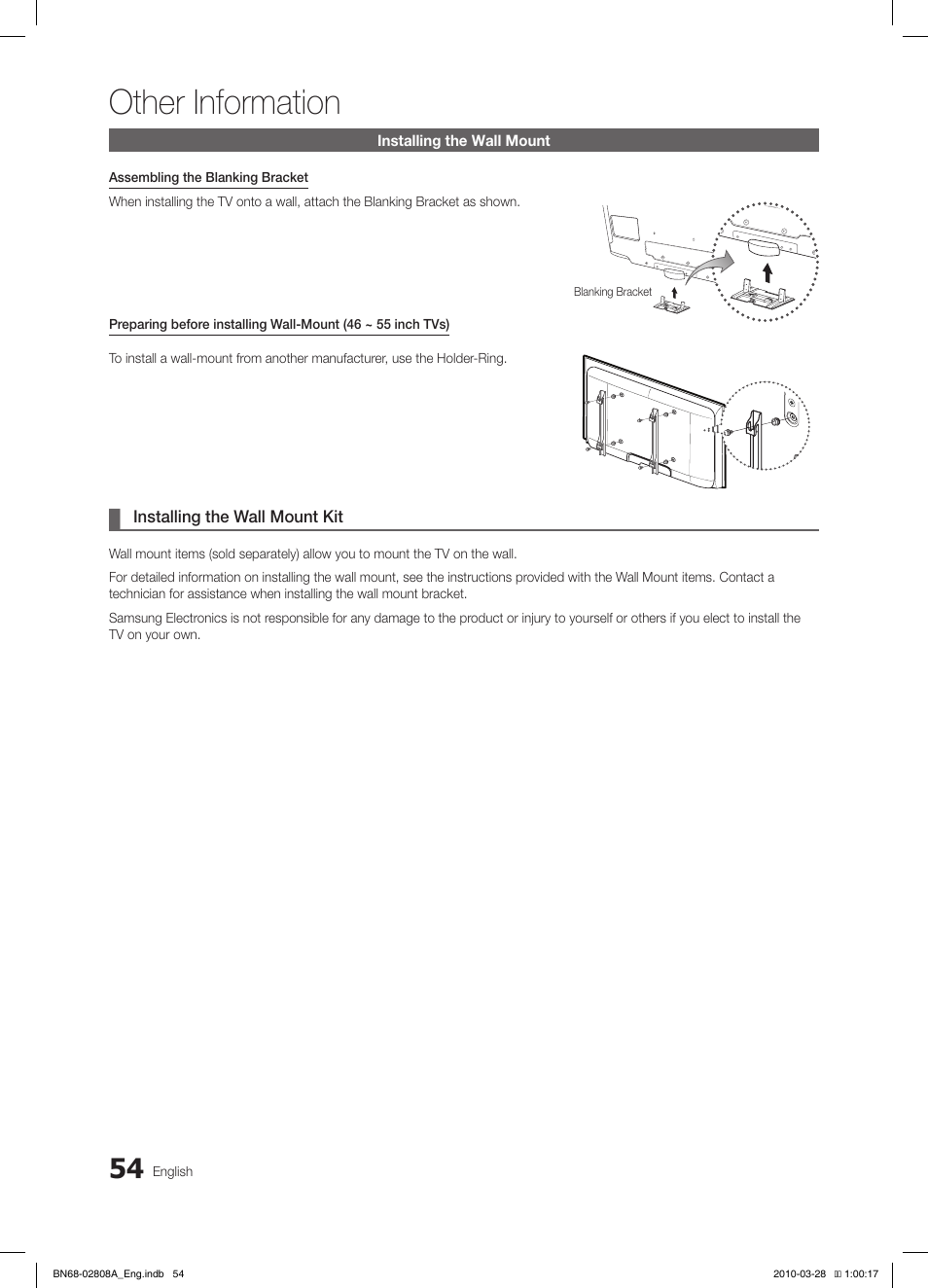 Other information | Samsung LE40C750R2W User Manual | Page 54 / 245