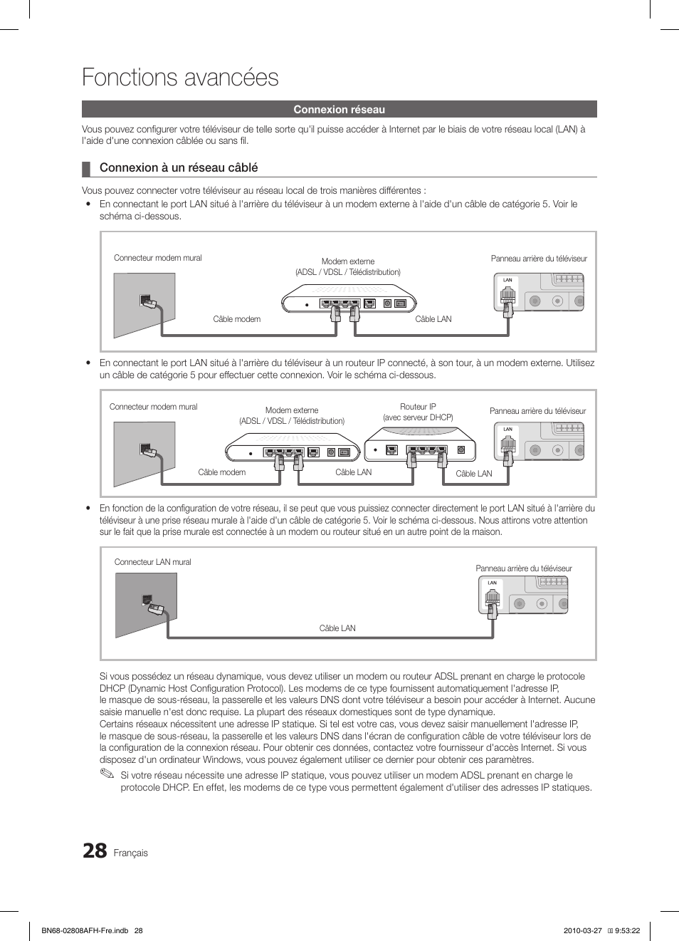 Fonctions avancées | Samsung LE40C750R2W User Manual | Page 89 / 245