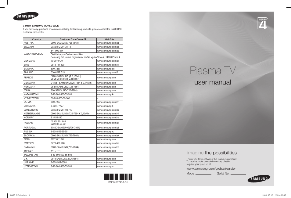Samsung PS50A417C2D User Manual | 477 pages