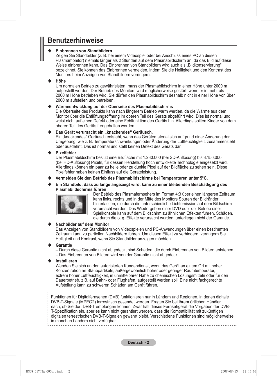 Benutzerhinweise | Samsung PS50A417C2D User Manual | Page 123 / 477