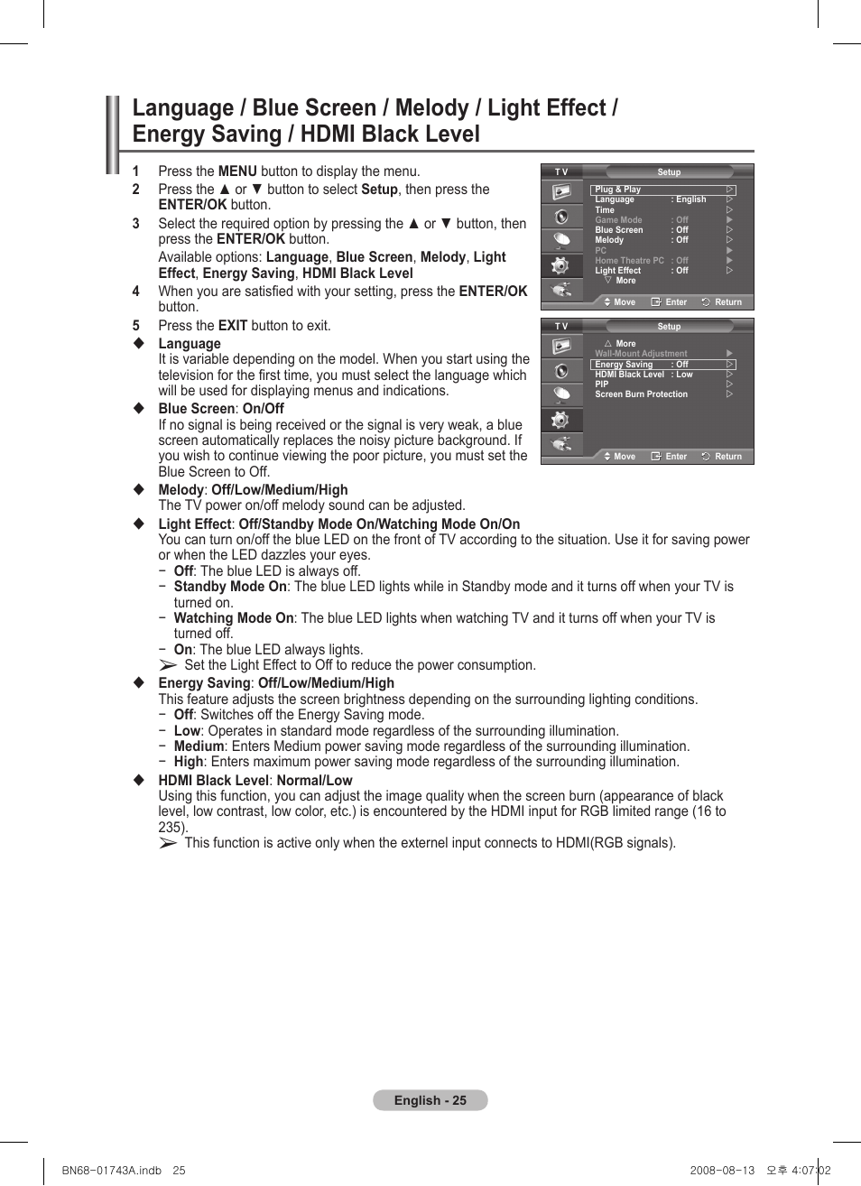 Samsung PS50A417C2D User Manual | Page 25 / 477