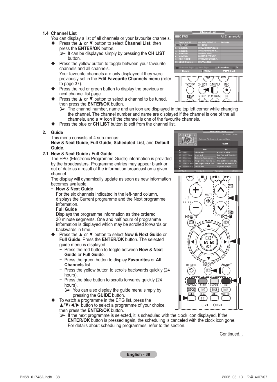 Samsung PS50A417C2D User Manual | Page 38 / 477
