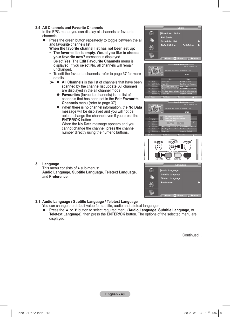 Samsung PS50A417C2D User Manual | Page 40 / 477