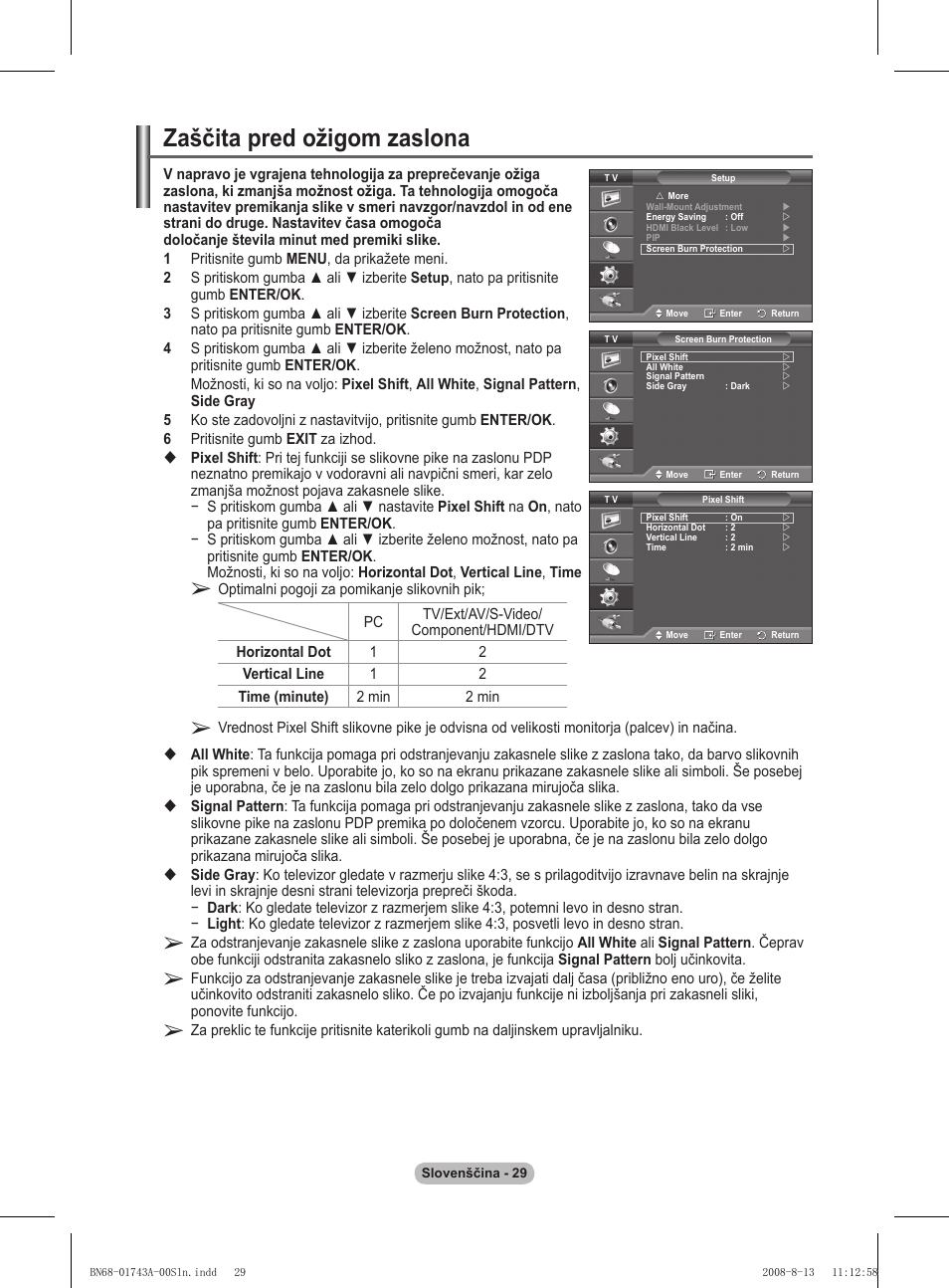 Zaščita pred ožigom zaslona | Samsung PS50A417C2D User Manual | Page 446 / 477