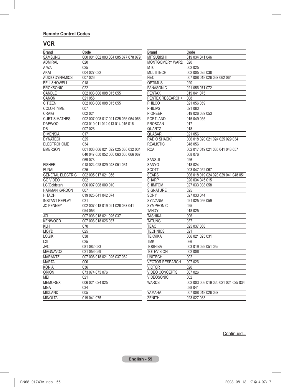 Samsung PS50A417C2D User Manual | Page 55 / 477