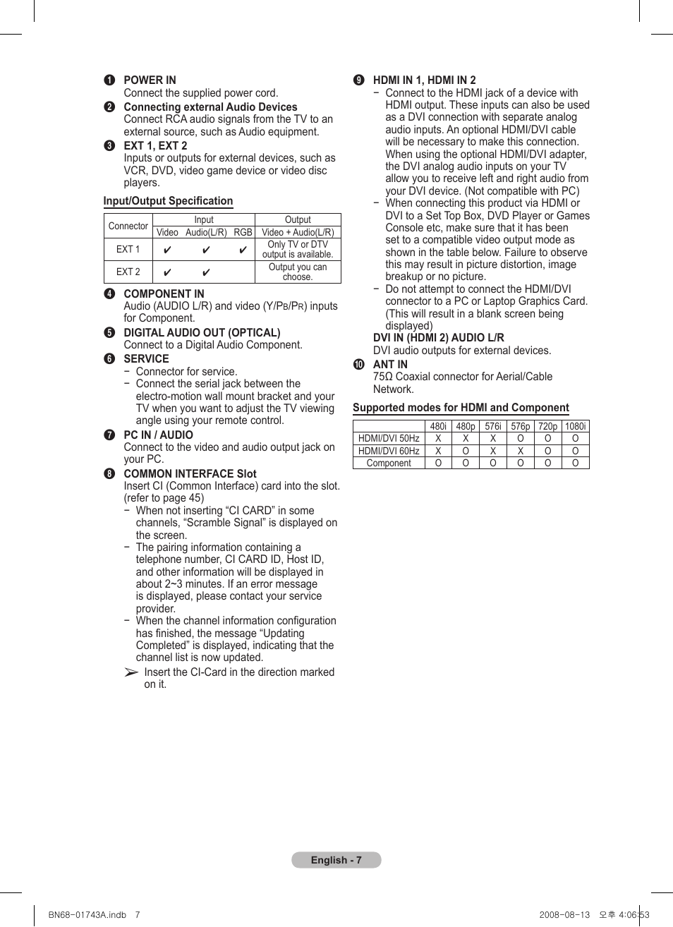 Samsung PS50A417C2D User Manual | Page 7 / 477