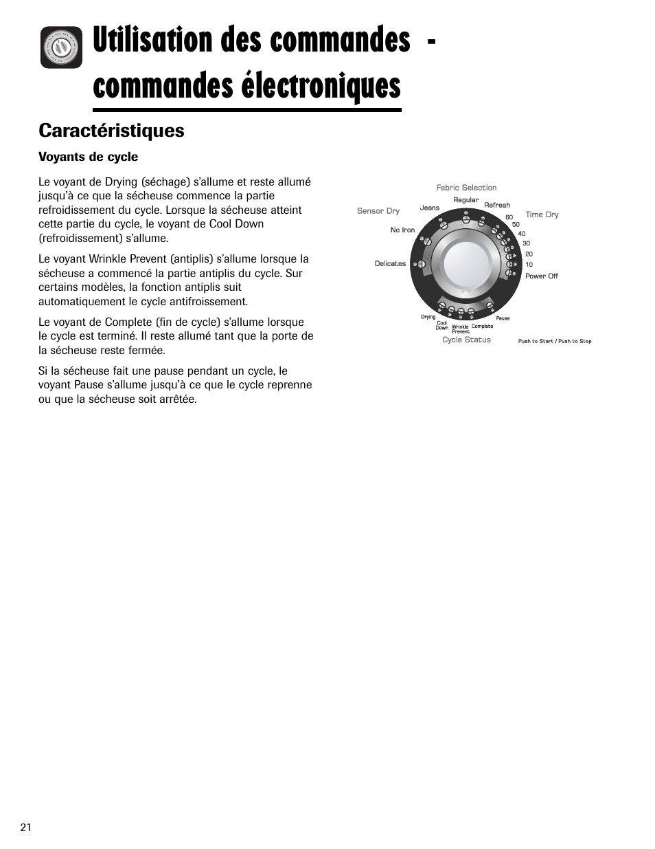 Caractéristiques | Amana ND-1 User Manual | Page 22 / 44
