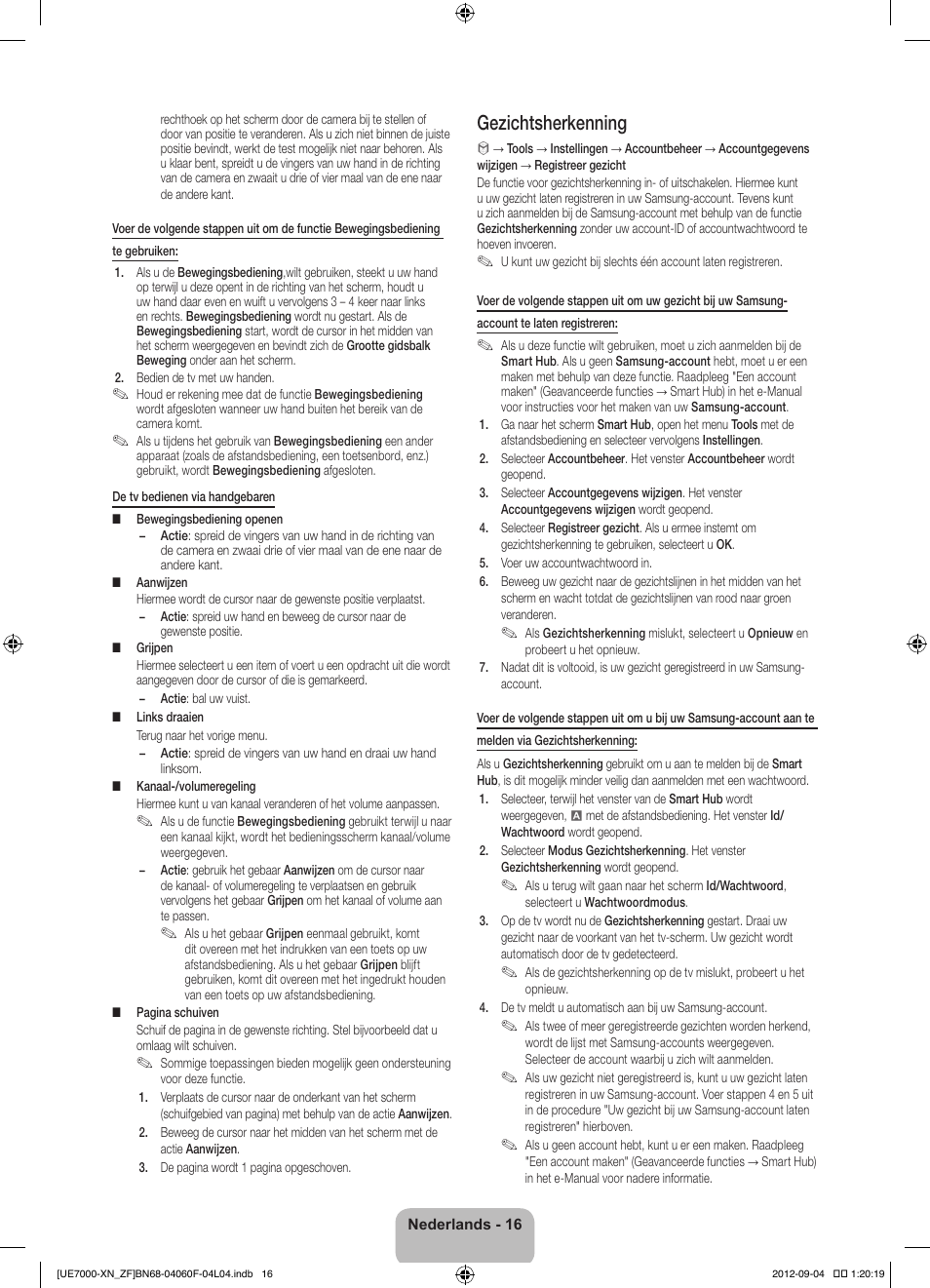 Gezichtsherkenning | Samsung UE55ES7000S User Manual | Page 85 / 93