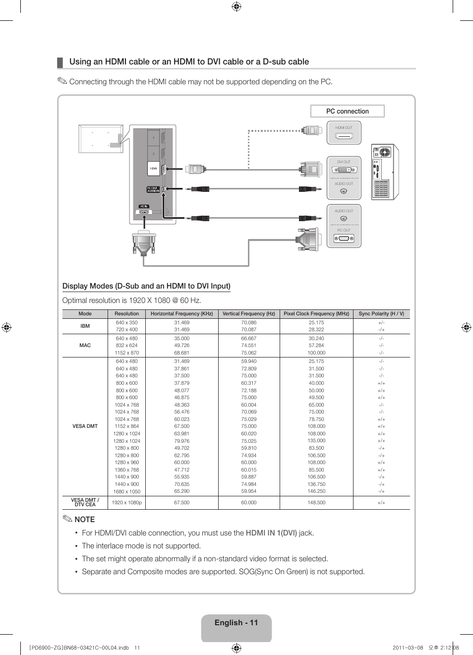 Samsung PS59D6900DS User Manual | Page 11 / 78