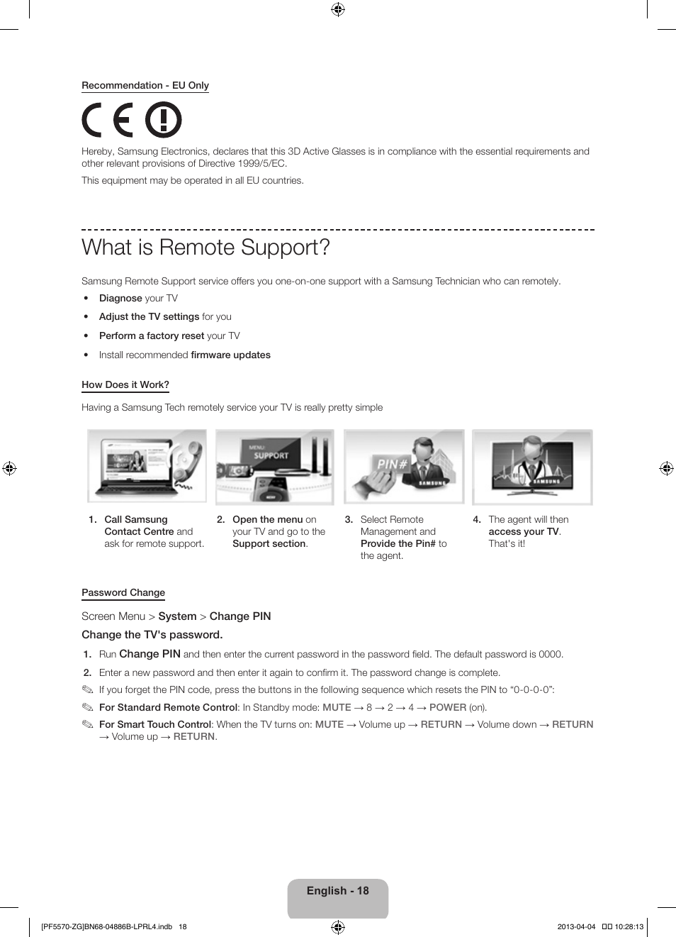 What is remote support | Samsung PS60F5570SS User Manual | Page 18 / 97