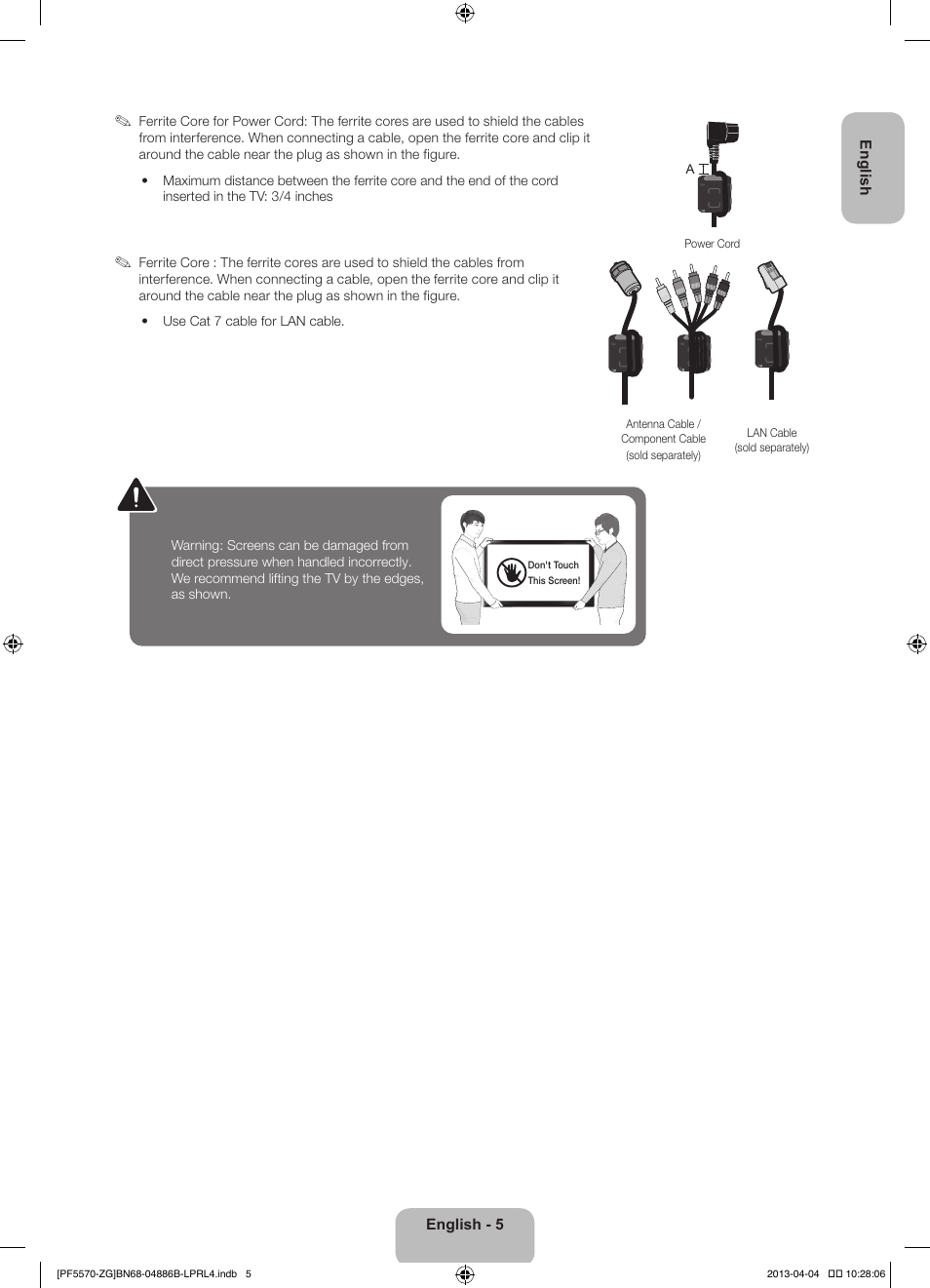 Samsung PS60F5570SS User Manual | Page 5 / 97