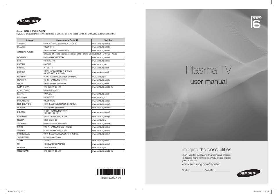 Samsung PS50B679S1S User Manual | 339 pages