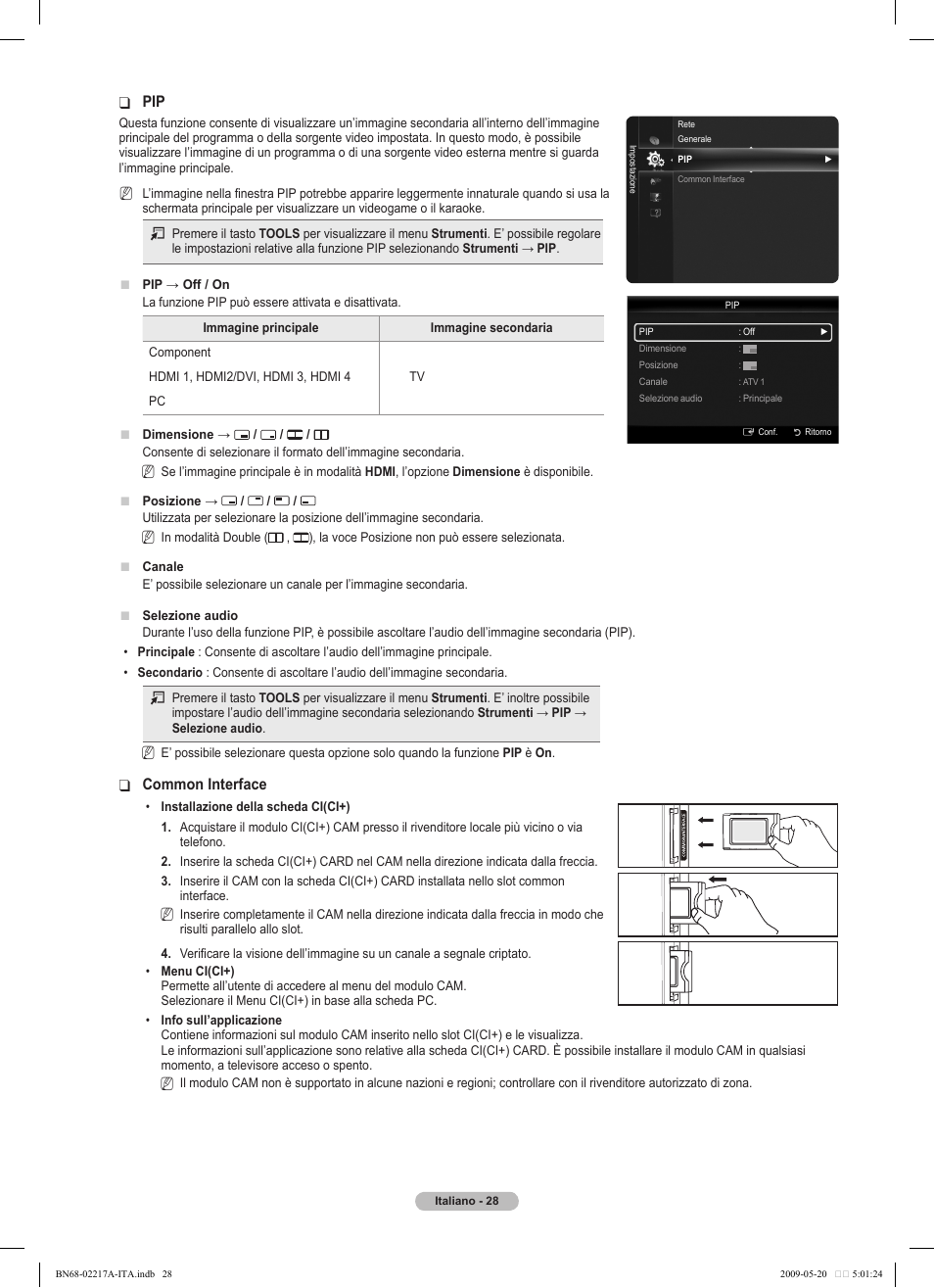 Common interface | Samsung PS50B679S1S User Manual | Page 283 / 339