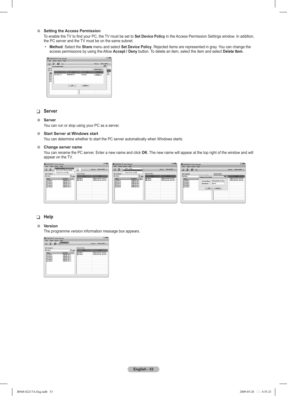 Samsung PS50B679S1S User Manual | Page 53 / 339