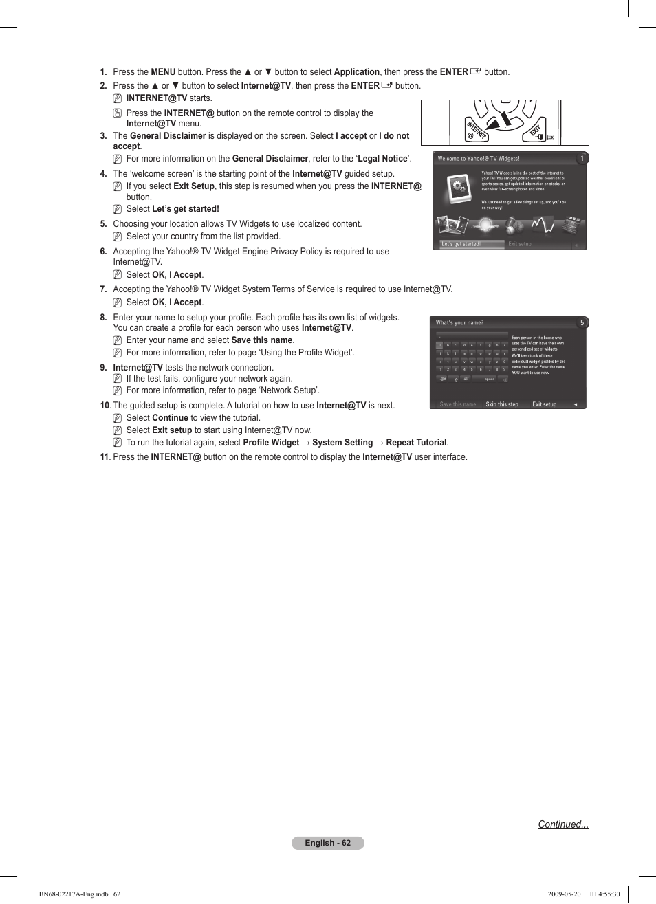 Continued | Samsung PS50B679S1S User Manual | Page 62 / 339