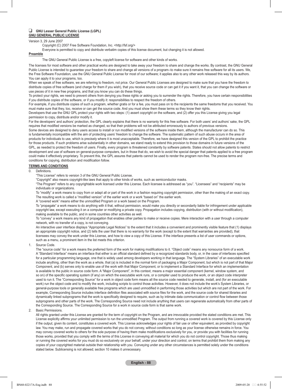 Samsung PS50B679S1S User Manual | Page 88 / 339