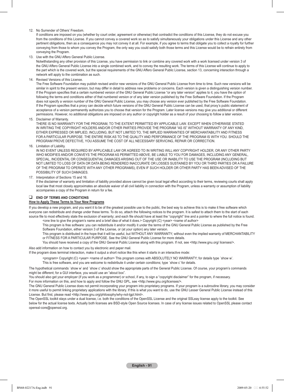 Samsung PS50B679S1S User Manual | Page 91 / 339
