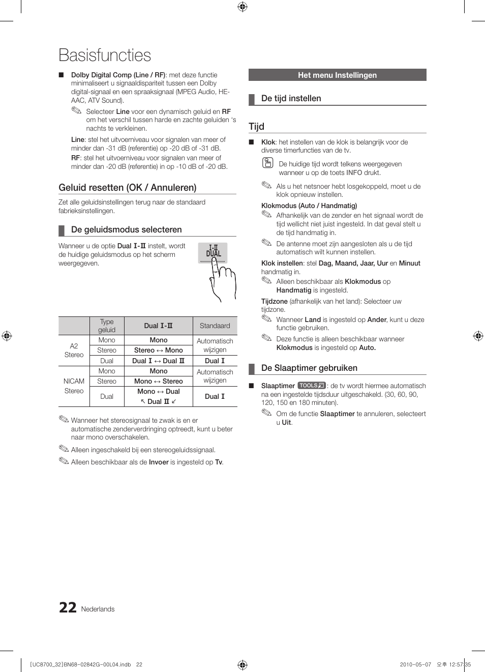 Basisfuncties | Samsung UE32C8700XS User Manual | Page 208 / 249