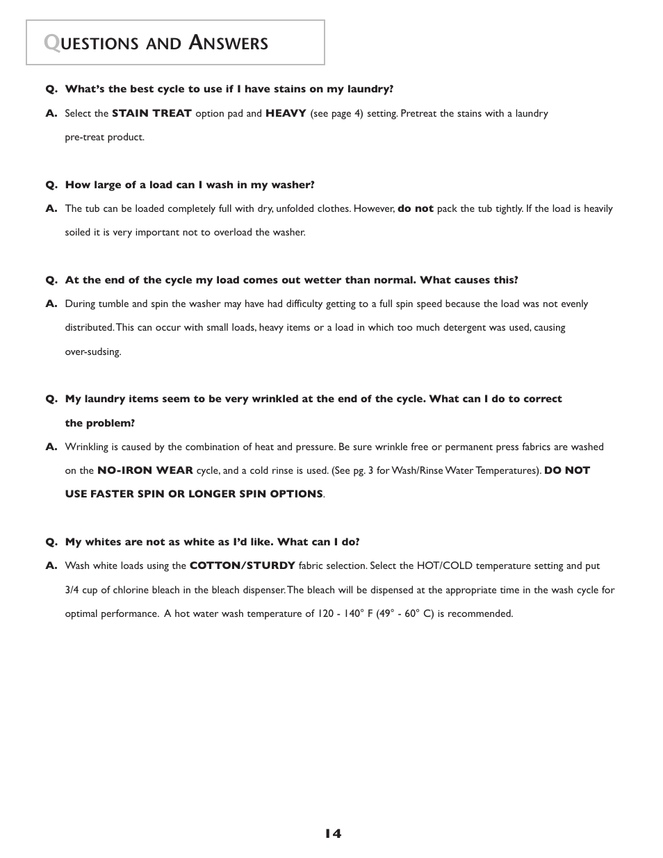 Uestions and, Nswers | Amana NAH6800 User Manual | Page 15 / 32