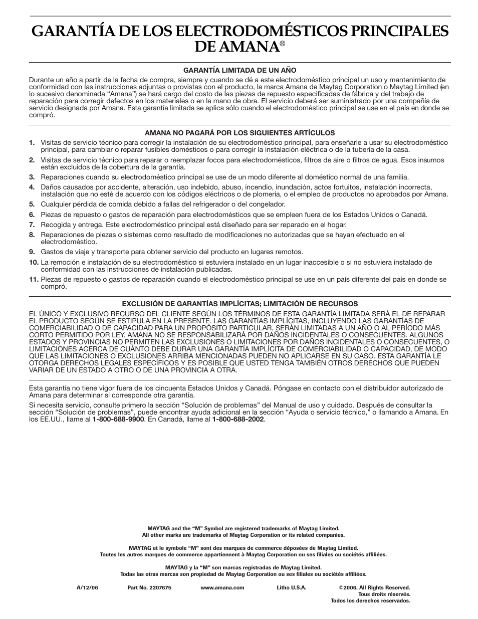 Amana NAH6800 User Manual | Page 32 / 32