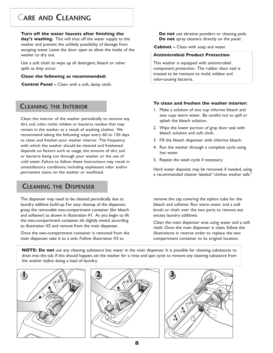 Are and, Leaning, Leaning the | Ispenser, Nterior | Amana NAH6800 User Manual | Page 9 / 32