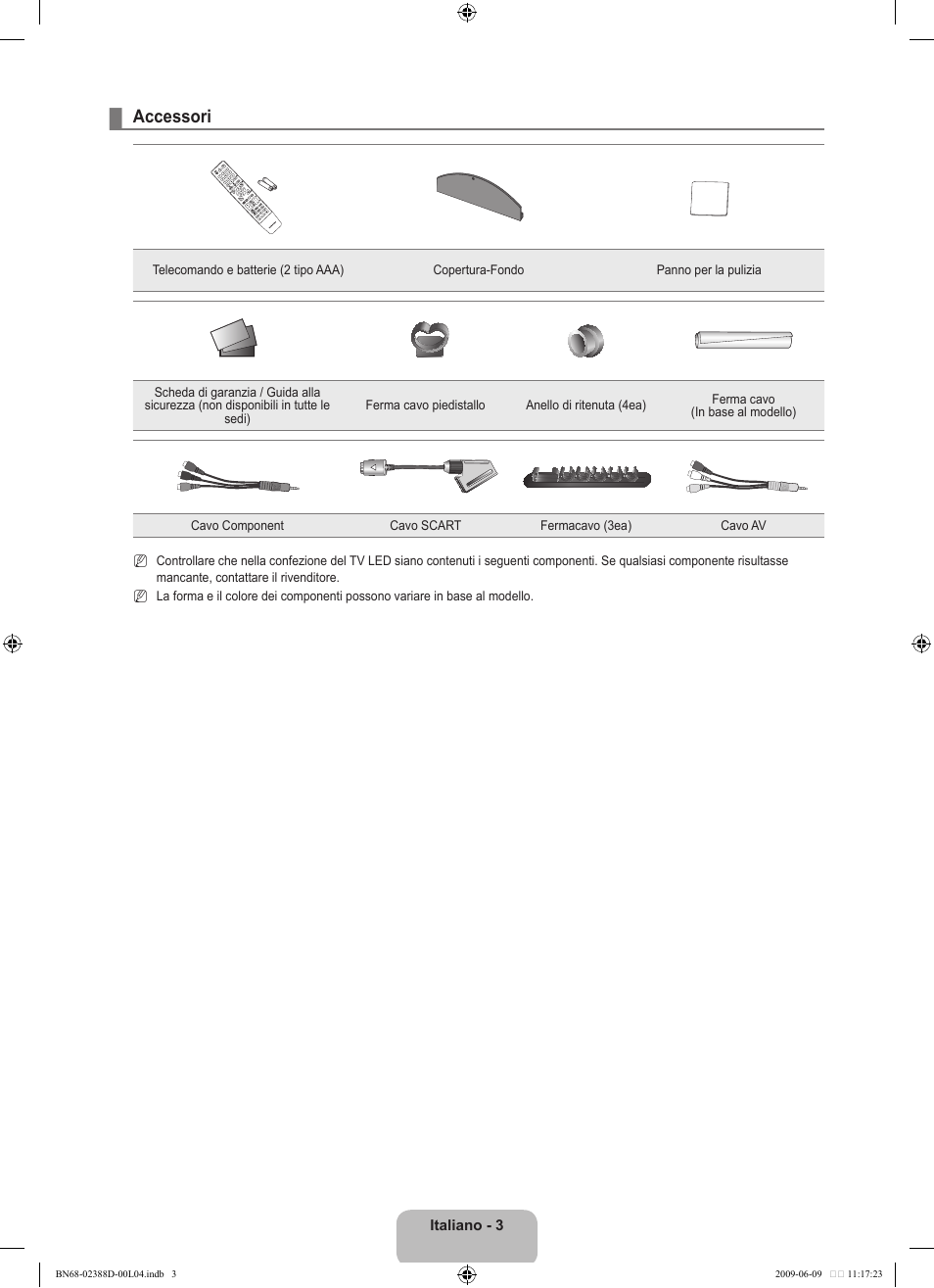 Accessori | Samsung UE37B6000VP User Manual | Page 170 / 223