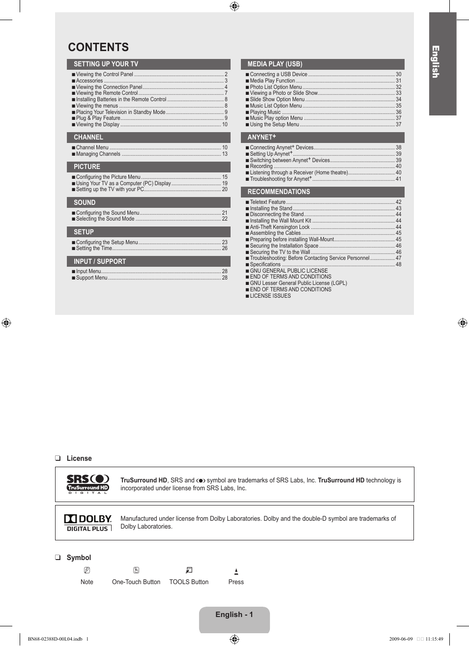 Samsung UE37B6000VP User Manual | Page 3 / 223