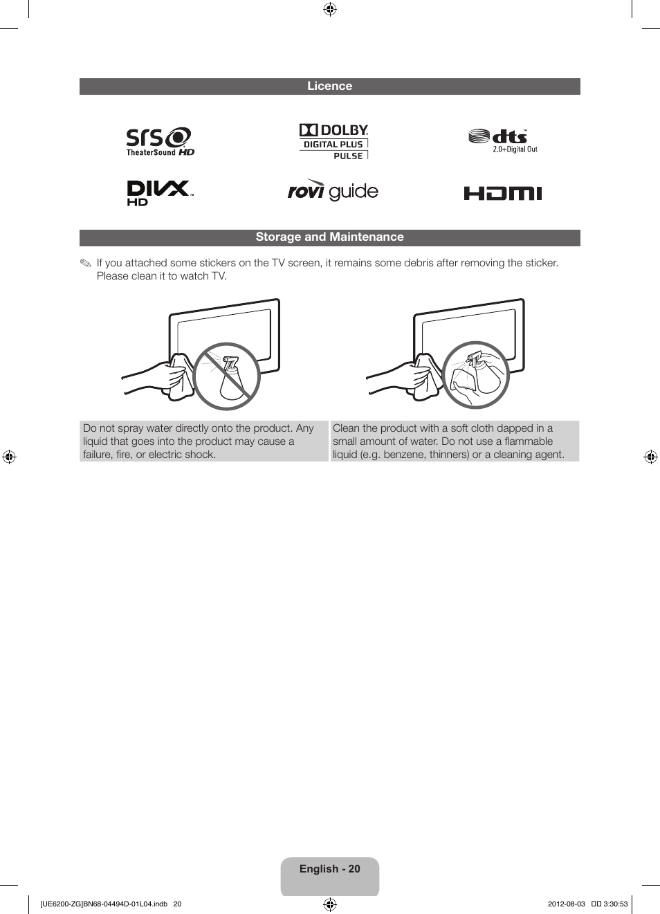 Samsung UE32ES6200S User Manual | Page 20 / 90