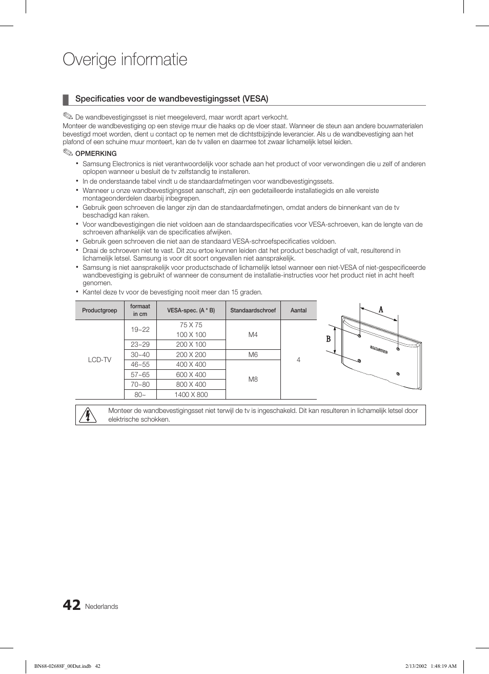 Overige informatie | Samsung LE46C550J1W User Manual | Page 186 / 193