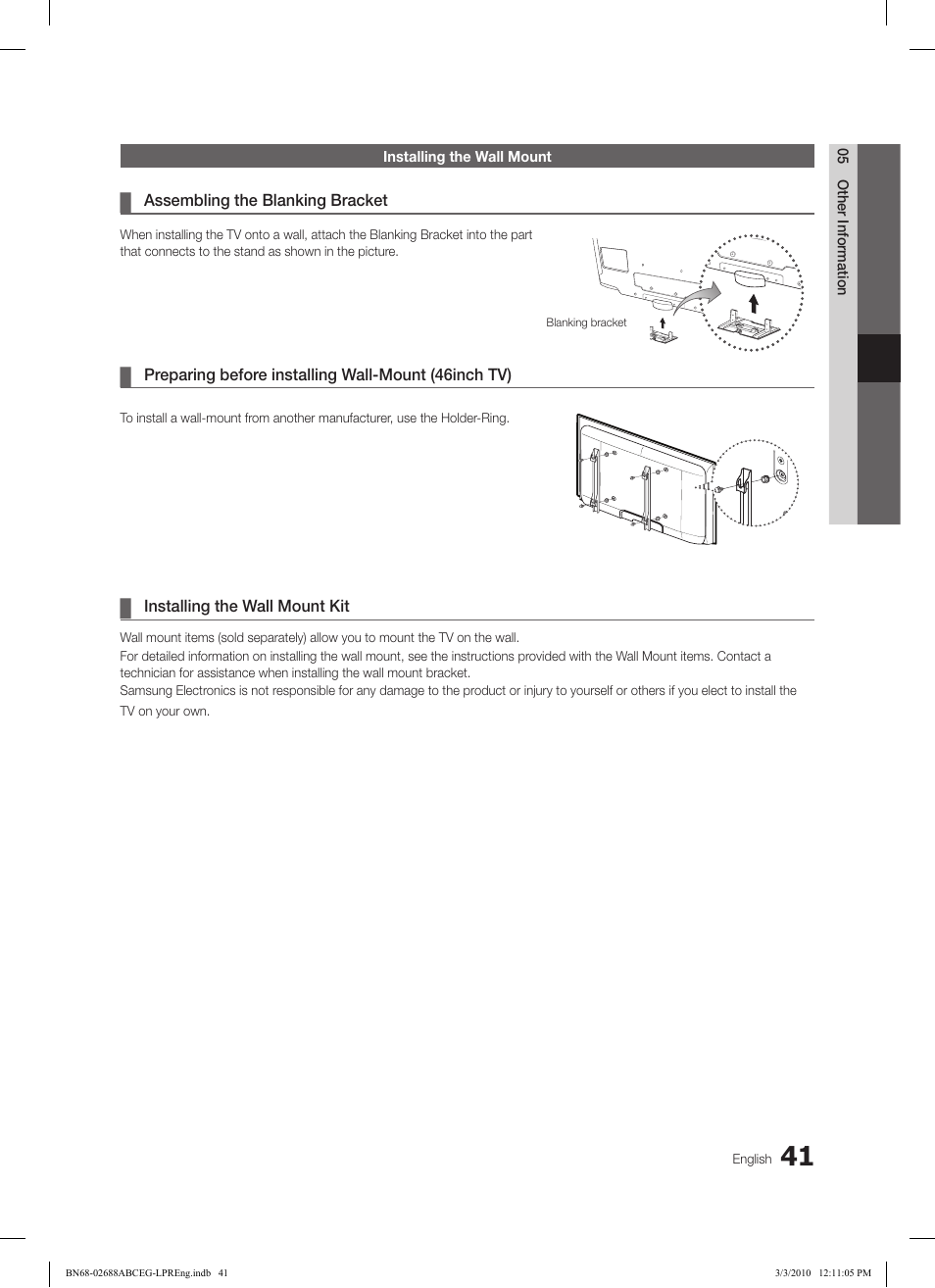 Samsung LE46C550J1W User Manual | Page 41 / 193